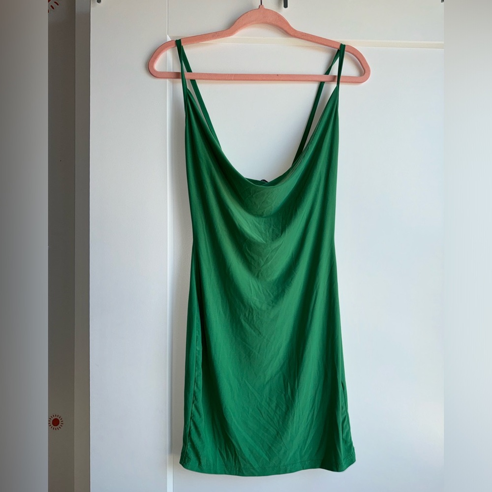 Green Cow Neck Dress PrettyLittleThing